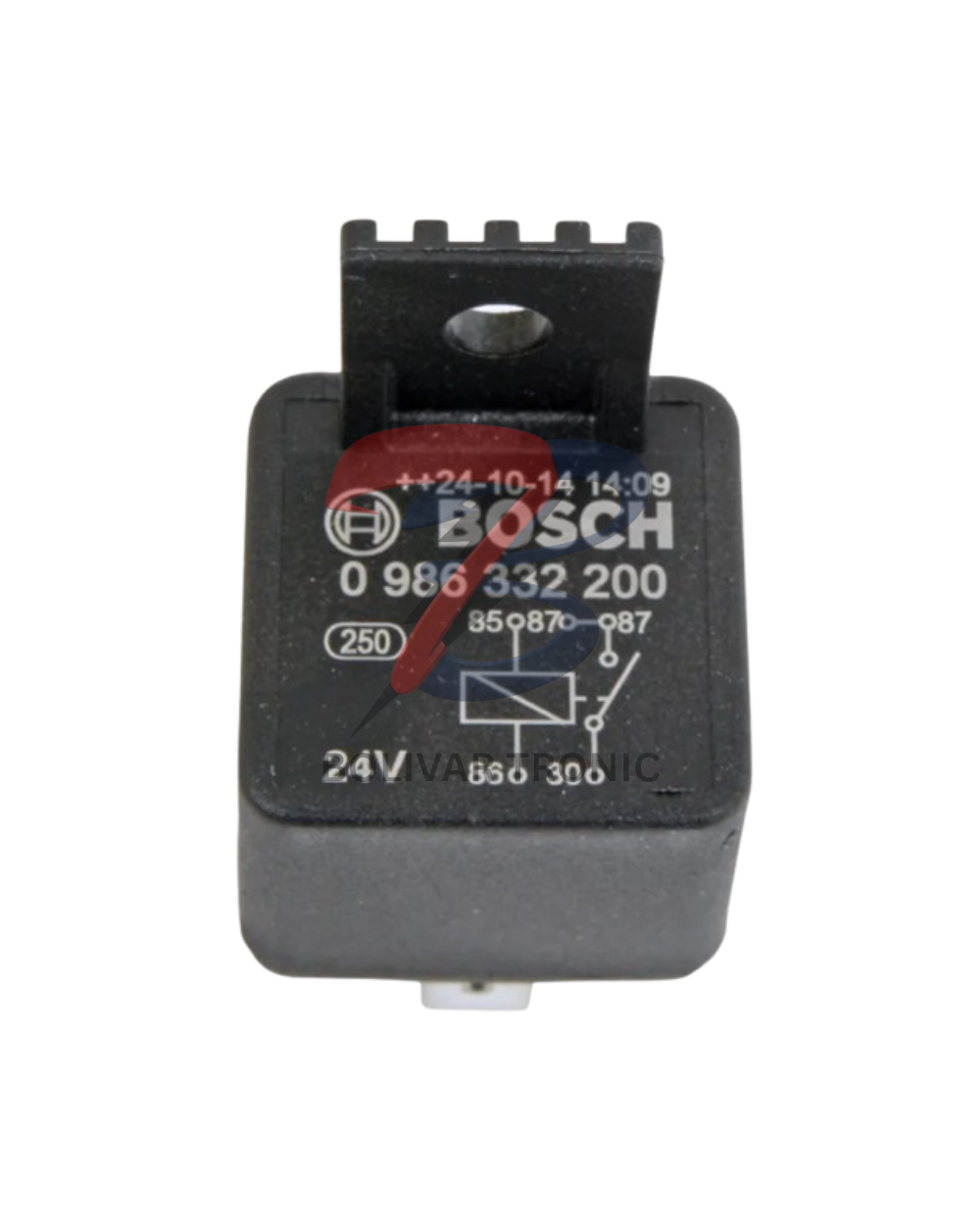 RELAY 24V 20A 5P CON SOPORTE (CIERRE)